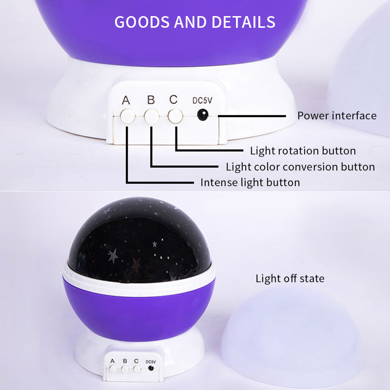 Kids Rotating Night Light Star Projector Lamp by HitMyNeed