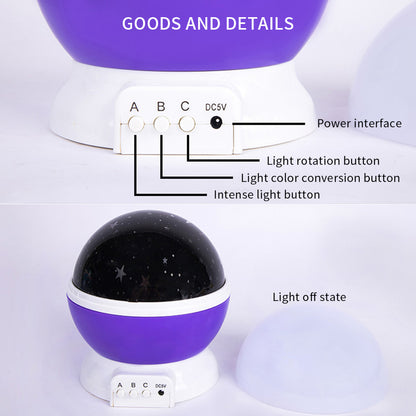 Kids Rotating Night Light Star Projector Lamp by HitMyNeed