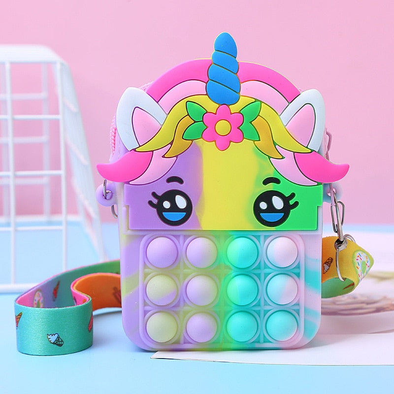 Kids Silicone Pop Bubble Crossbody Purse by HitMyNeed