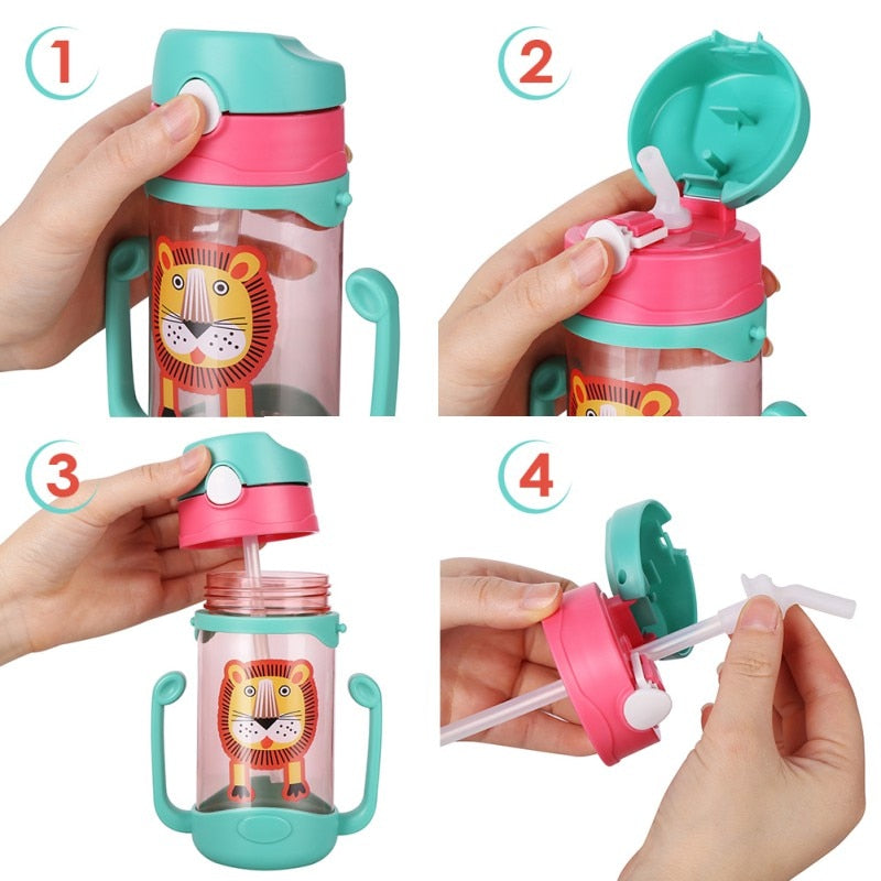 Kids Sippy Cup with Silicone Straw, 400ml by HitMyNeed