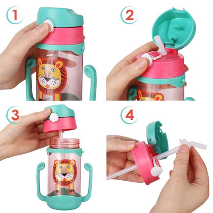 Kids Sippy Cup with Silicone Straw, 400ml by HitMyNeed