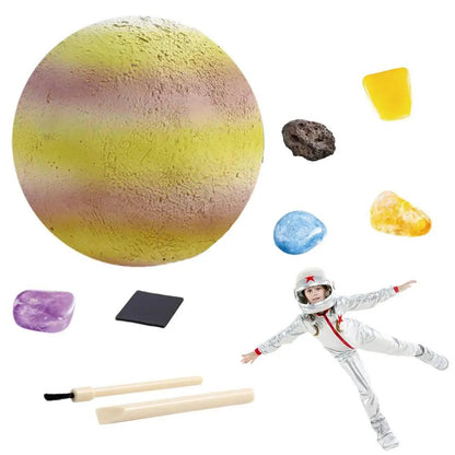 Kids Solar System Gemstone Dig & Excavation Kit saturn by HitMyNeed