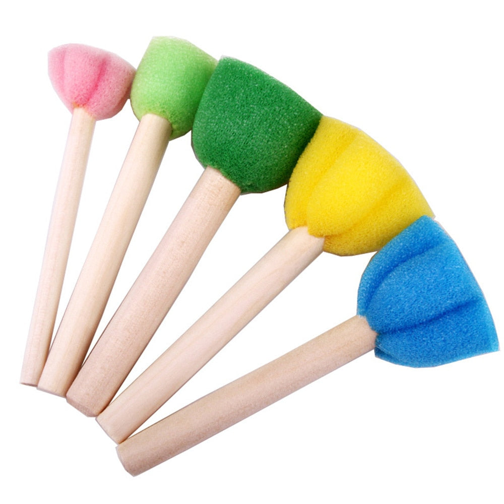 Kids Sponge Stamp Set for Arts and Crafts (5pcs) by HitMyNeed