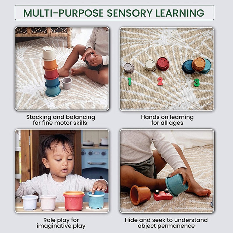 Kids Stacking Cups Educational Toy Set (8 Pieces) by HitMyNeed