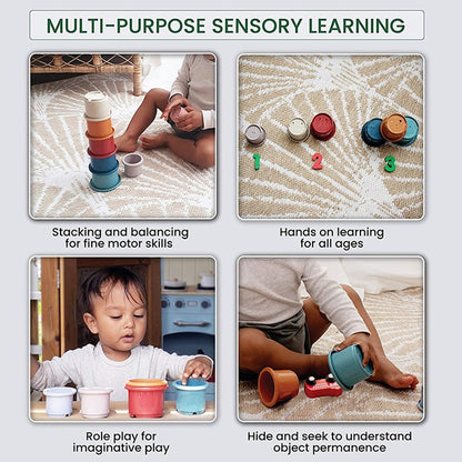 Kids Stacking Cups Educational Toy Set (8 Pieces) by HitMyNeed