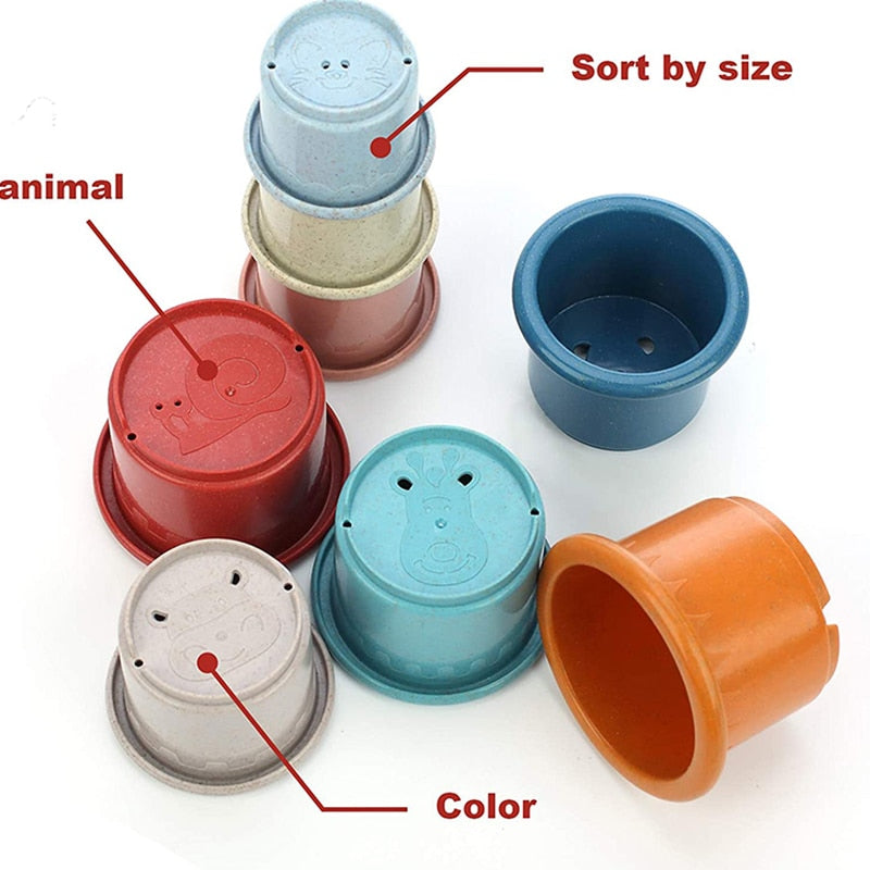 Kids Stacking Cups Educational Toy Set (8 Pieces) by HitMyNeed