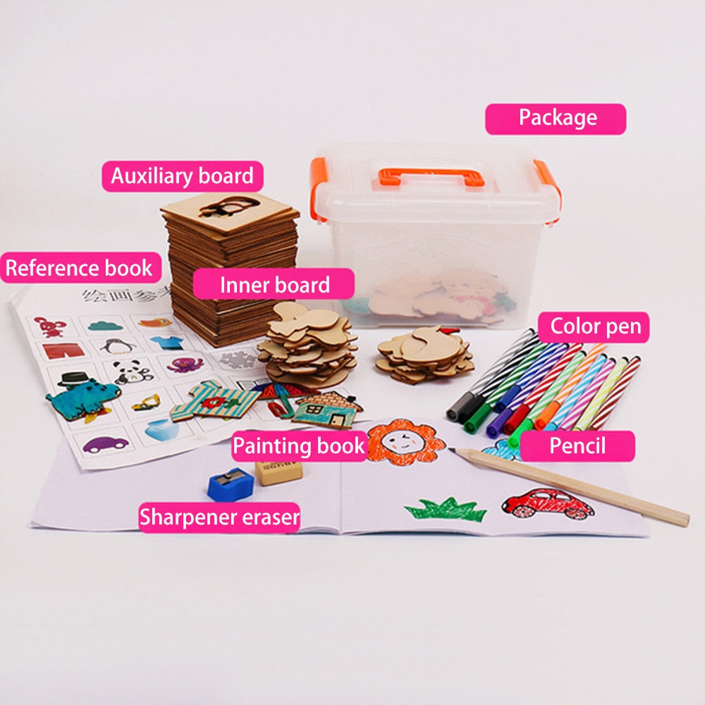 Kids Stencil Drawing & Art Materials Set by HitMyNeed