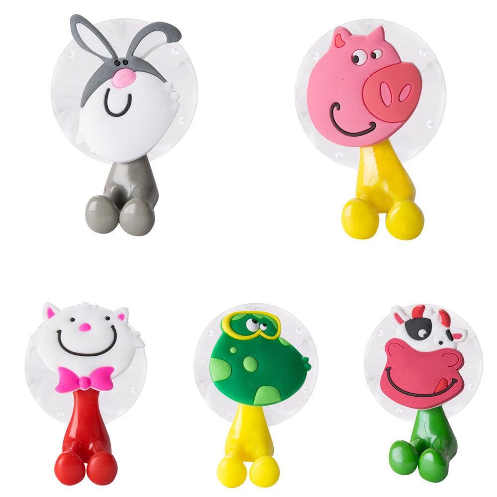 Kids Suction Cup Toothbrush Holder Hooks (Set of 5) by HitMyNeed