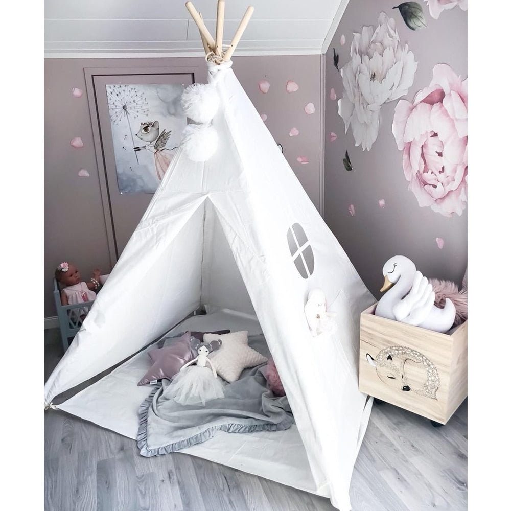 Kids Teepee Tent Playhouse with Mat & Carry Bag by HitMyNeed