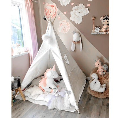 Kids Teepee Tent Playhouse with Mat & Carry Bag by HitMyNeed