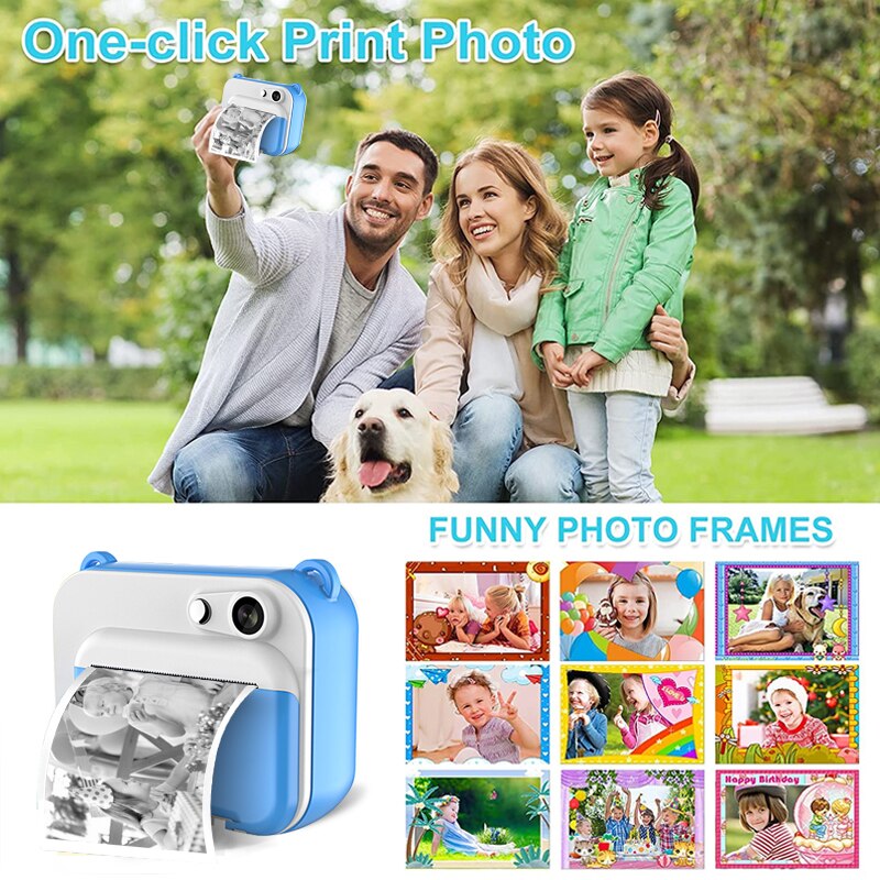 Kids Thermal Print Digital Camera with 1080p Video by HitMyNeed