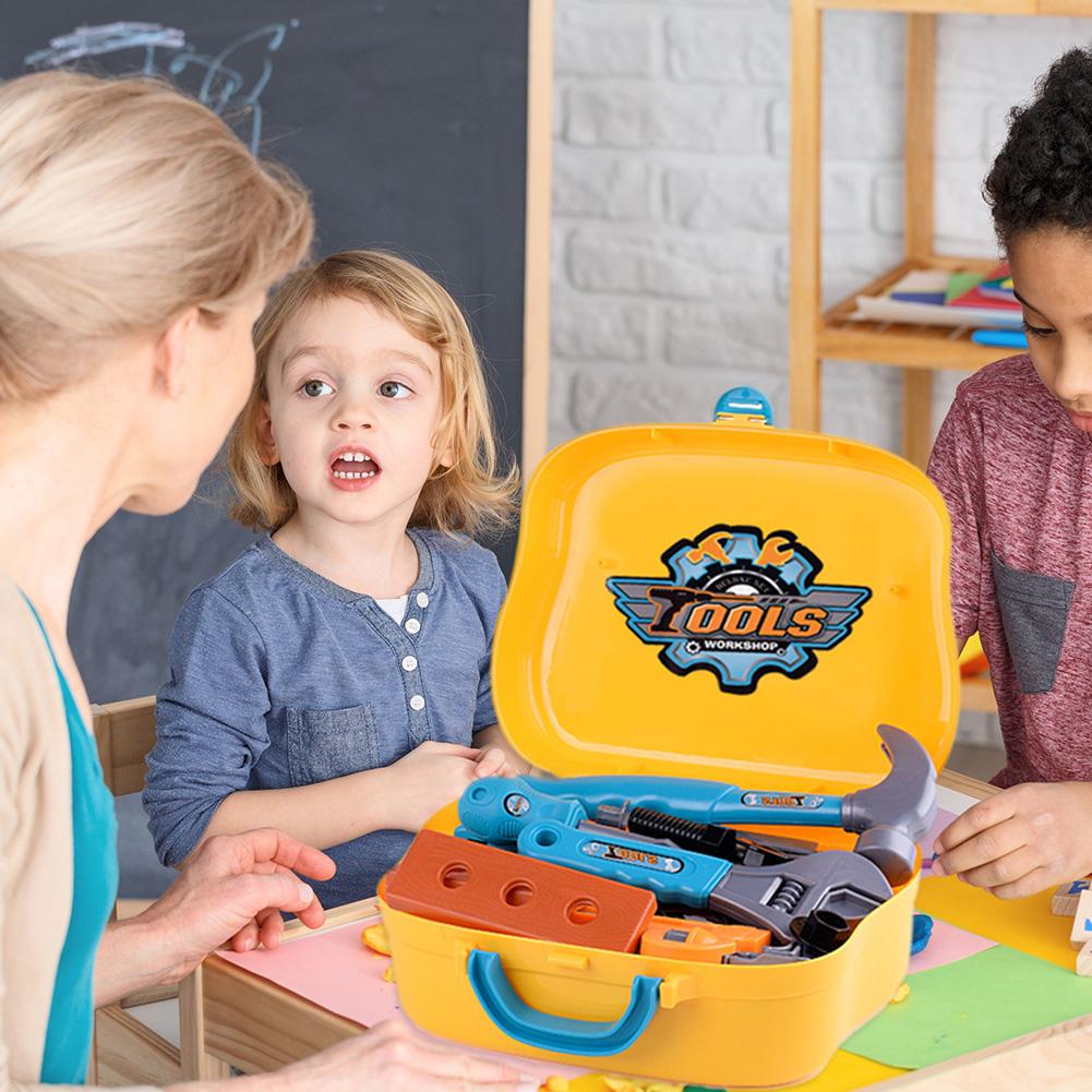 Kids Toy Toolbox Set with 14 Safe Plastic Tools by HitMyNeed