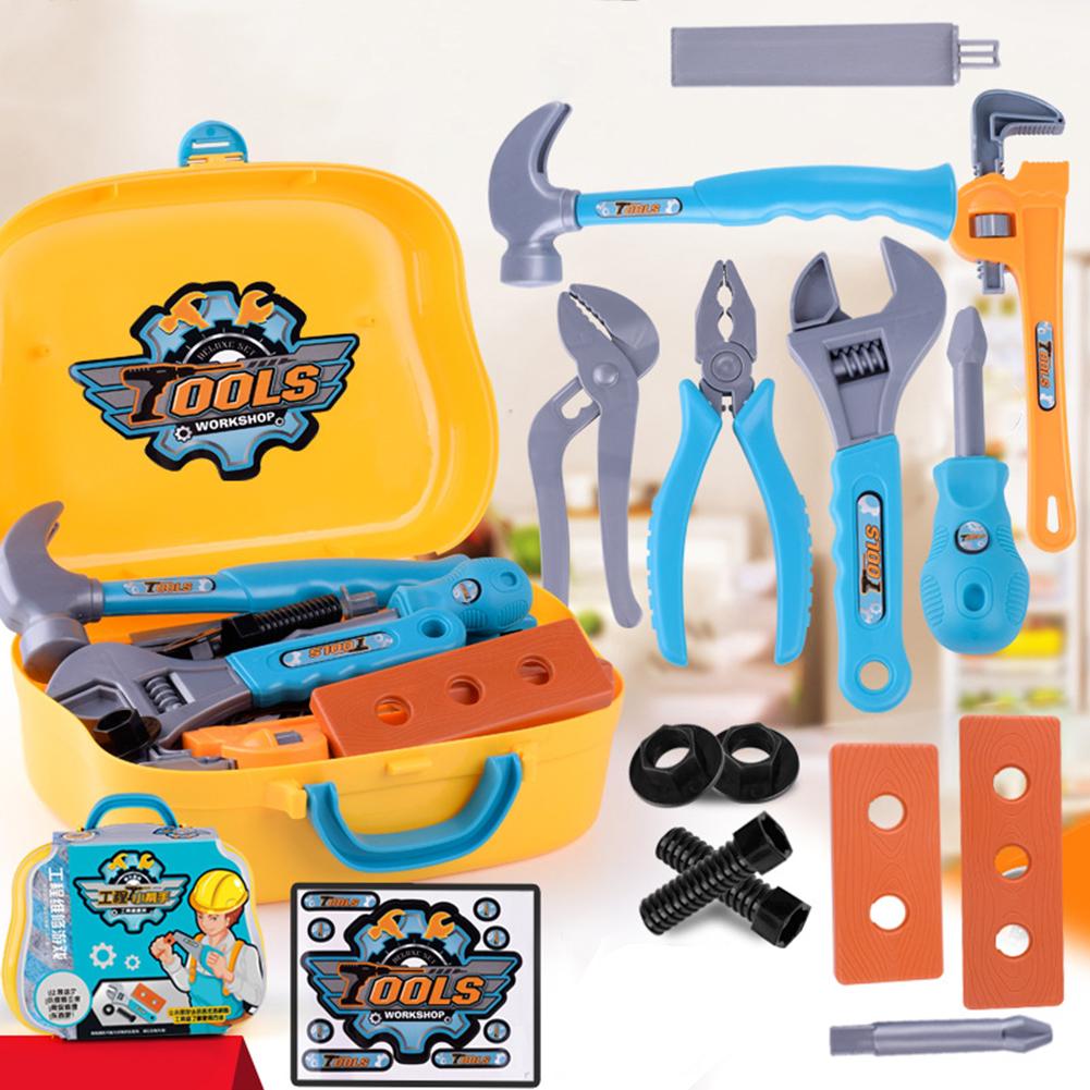 Kids Toy Toolbox Set with 14 Safe Plastic Tools by HitMyNeed