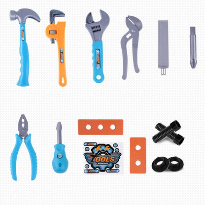 Kids Toy Toolbox Set with 14 Safe Plastic Tools by HitMyNeed