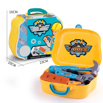 Kids Toy Toolbox Set with 14 Safe Plastic Tools by HitMyNeed