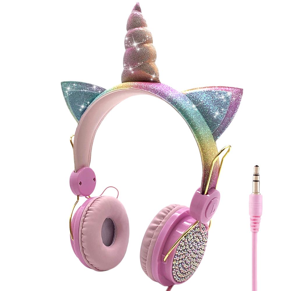 Kids Unicorn Headphones with 3.5mm Wired Connection by HitMyNeed