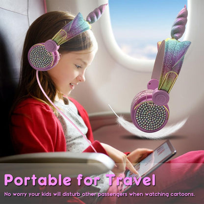 Kids Unicorn Headphones with 3.5mm Wired Connection by HitMyNeed