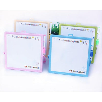 Kids Whiteboard with Magnetic Learning Clock 23 x 23cm by HitMyNeed