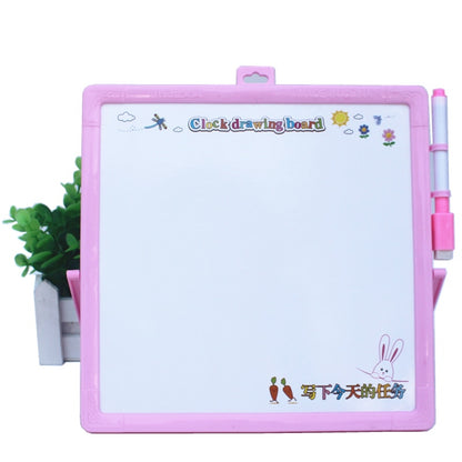 Kids Whiteboard with Magnetic Learning Clock 23 x 23cm by HitMyNeed