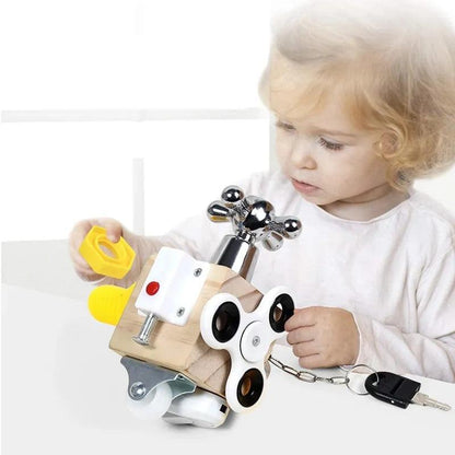 Kids Wooden Busy Cube Montessori Travel Toy by HitMyNeed
