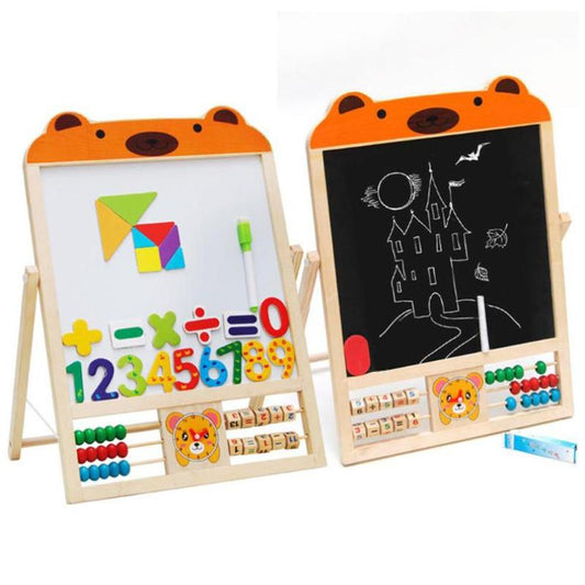 Kids Wooden Chalkboard & Whiteboard Easel Stand by HitMyNeed