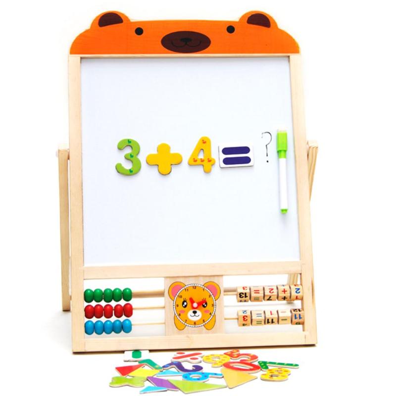 Kids Wooden Chalkboard & Whiteboard Easel Stand by HitMyNeed