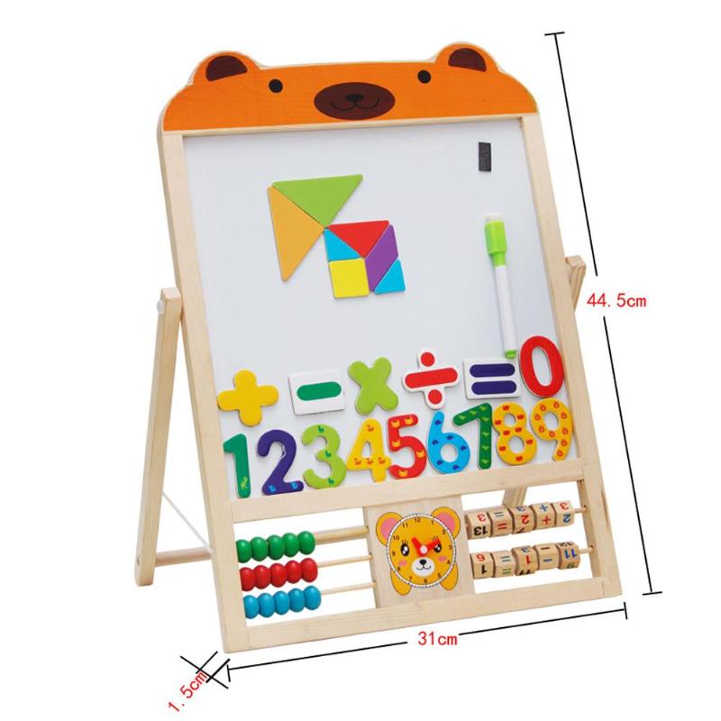 Kids Wooden Chalkboard & Whiteboard Easel Stand by HitMyNeed