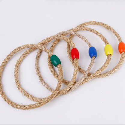 Kids Wooden Ring Toss Game Set with Rope Hoops by HitMyNeed
