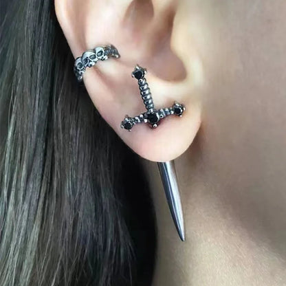 Kinitial Gothic Removable Sword Dagger Earrings by HitMyNeed