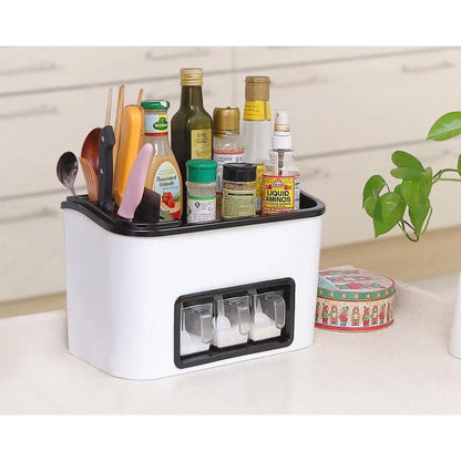 Kitchen Cabinet Organizer with Utensil and Spice Rack by HitMyNeed