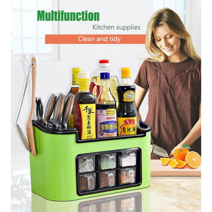 Kitchen Cabinet Organizer with Utensil and Spice Rack by HitMyNeed