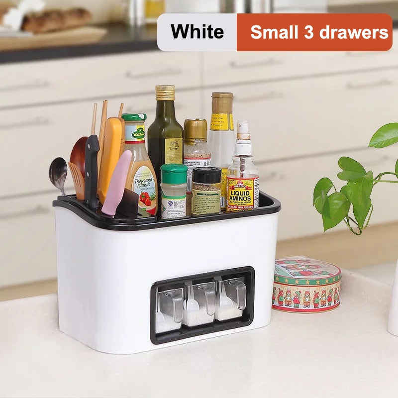 Kitchen Cabinet Organizer with Utensil and Spice Rack by HitMyNeed