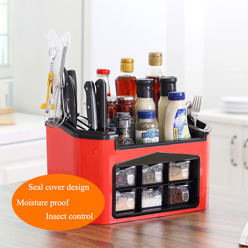 Kitchen Cabinet Organizer with Utensil and Spice Rack by HitMyNeed