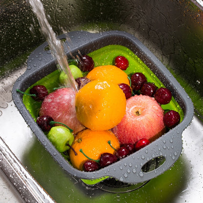 Kitchen Collapsible Colander Set, Space-Saving Silicone by HitMyNeed