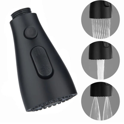 Kitchen Pull Out Faucet Sprayer Head 3 Modes 1/2" black by HitMyNeed