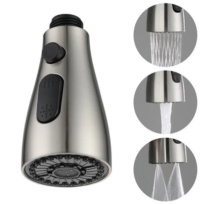Kitchen Pull Out Faucet Sprayer Head 3 Modes 1/2" brushed by HitMyNeed