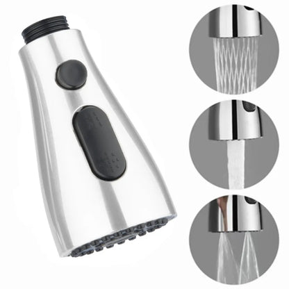 Kitchen Pull Out Faucet Sprayer Head 3 Modes 1/2" silver by HitMyNeed