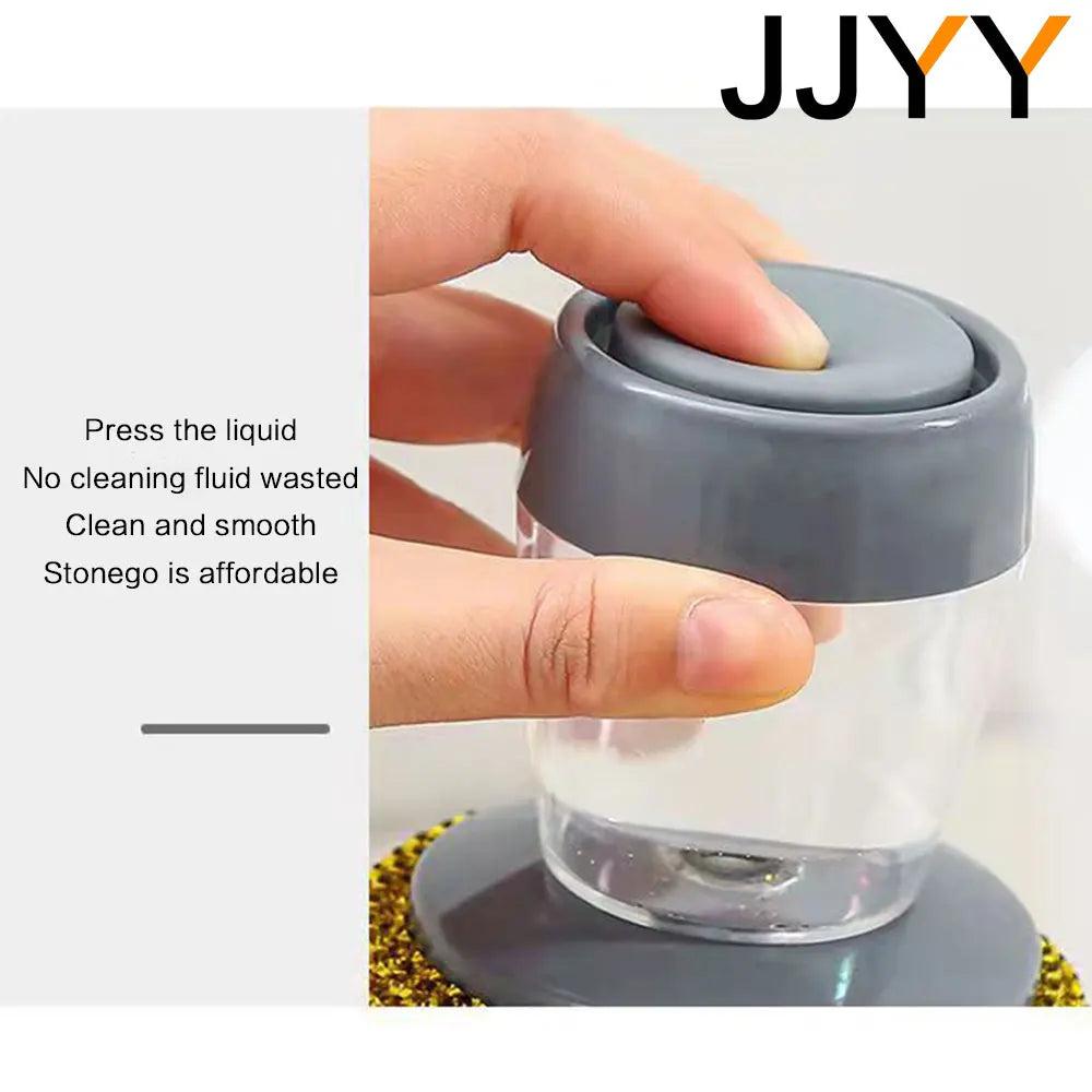Kitchen Scrubber Brush with Built-In Soap Dispenser by HitMyNeed