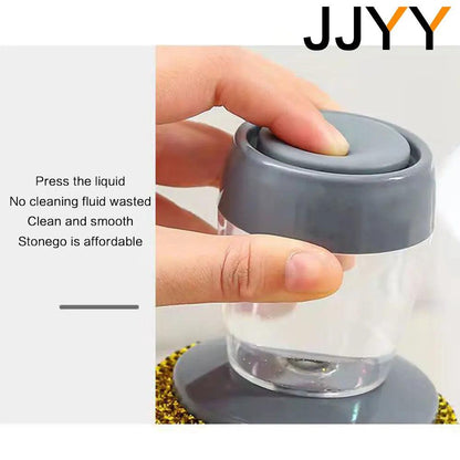 Kitchen Scrubber Brush with Built-In Soap Dispenser by HitMyNeed