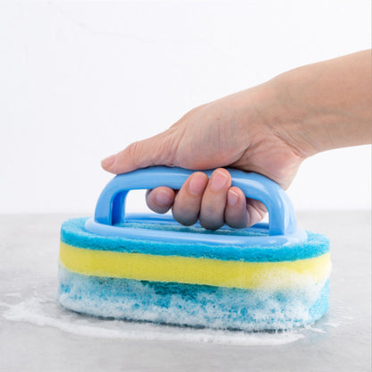 Kitchen Sponge Brush with Handle for Tile & Glass by HitMyNeed