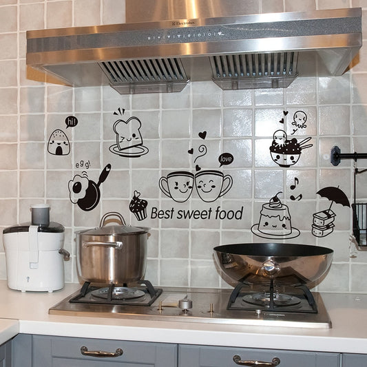 Kitchen Wall Art Food Stickers, Removable PVC Decals by HitMyNeed