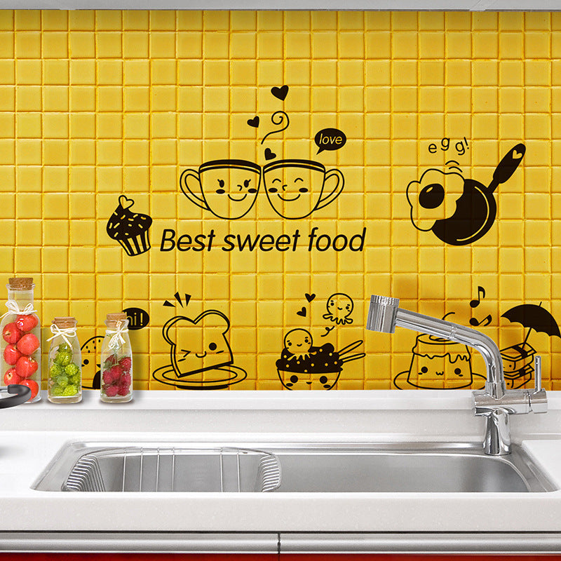 Kitchen Wall Art Food Stickers, Removable PVC Decals by HitMyNeed