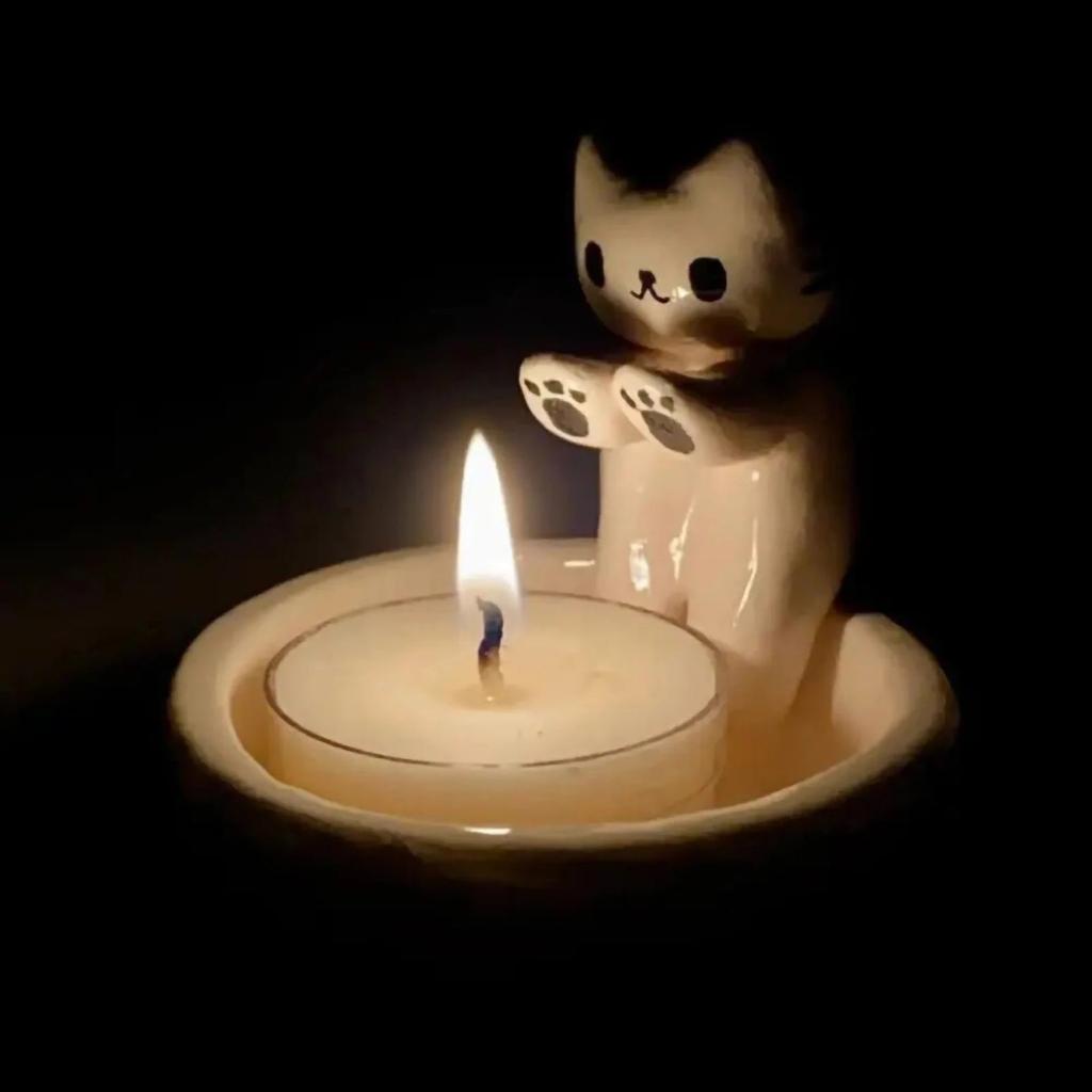 Kitten Aromatherapy Tealight Candle Holder Ornament by HitMyNeed