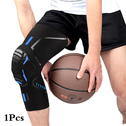 Knee Compression Brace with Shock-Absorbing Support 1pcs-black-blue xxl-weight-82-5-95kg by HitMyNeed