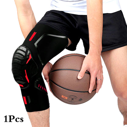 Knee Compression Brace with Shock-Absorbing Support 1pcs-black-red xxl-weight-82-5-95kg by HitMyNeed