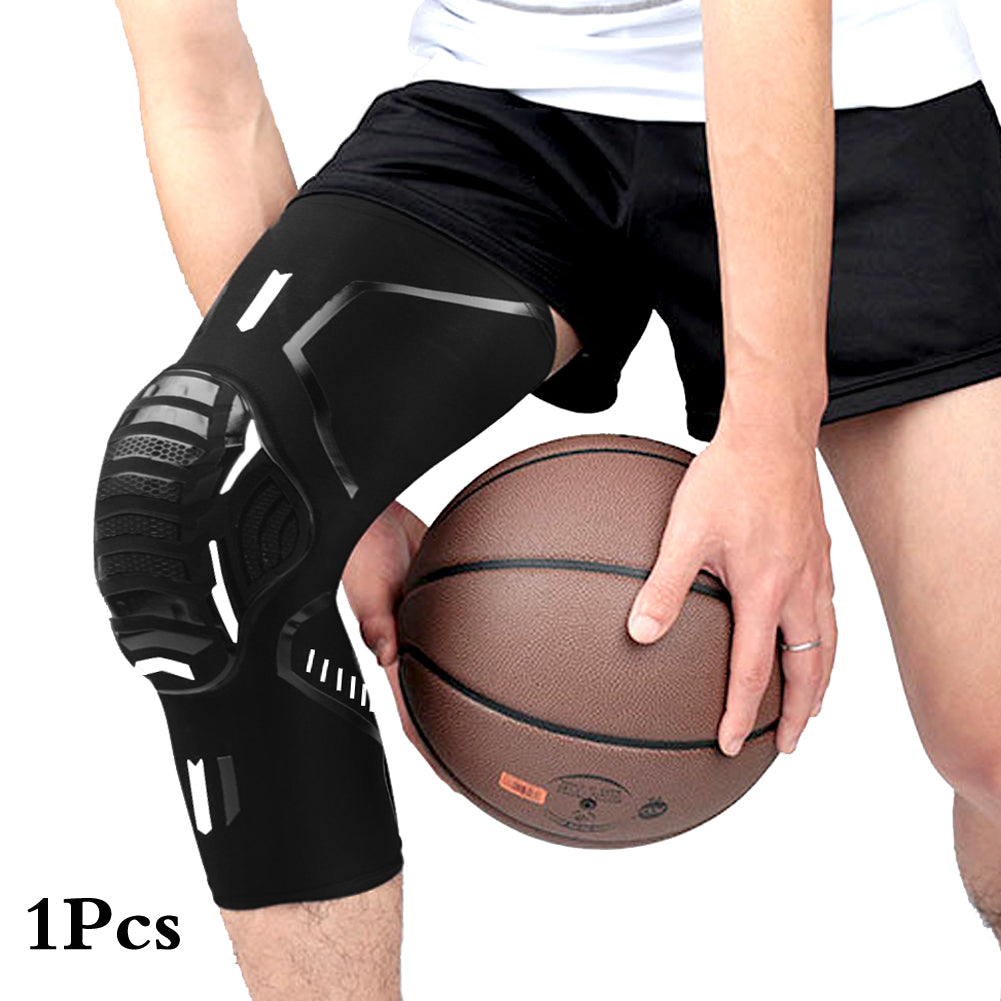 Knee Compression Brace with Shock-Absorbing Support 1pcs-black-white xl-weigh-67-5-82-5kg by HitMyNeed