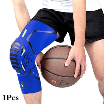 Knee Compression Brace with Shock-Absorbing Support 1pcs-blue xxl-weight-82-5-95kg by HitMyNeed