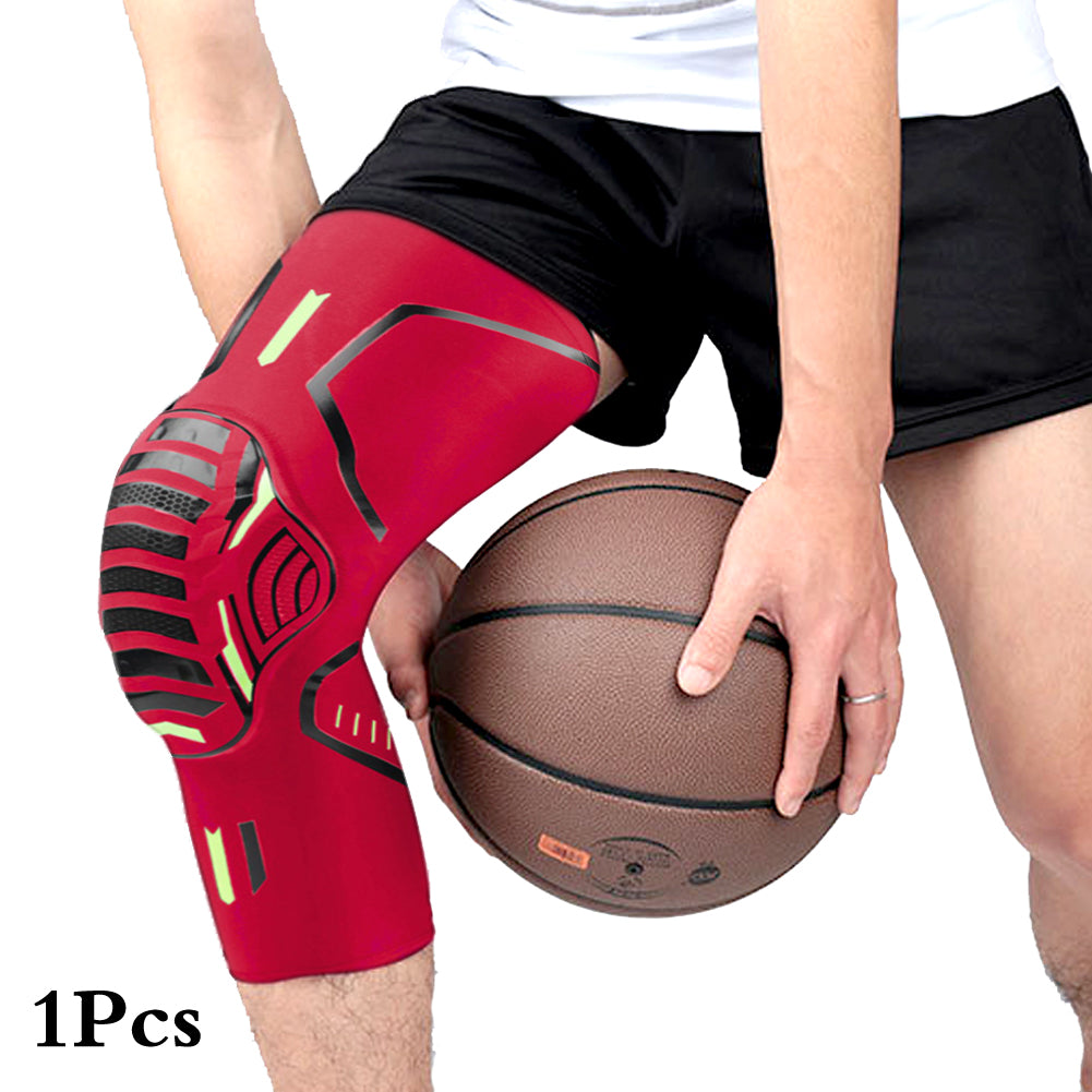 Knee Compression Brace with Shock-Absorbing Support 1pcs-red xl-weigh-67-5-82-5kg by HitMyNeed