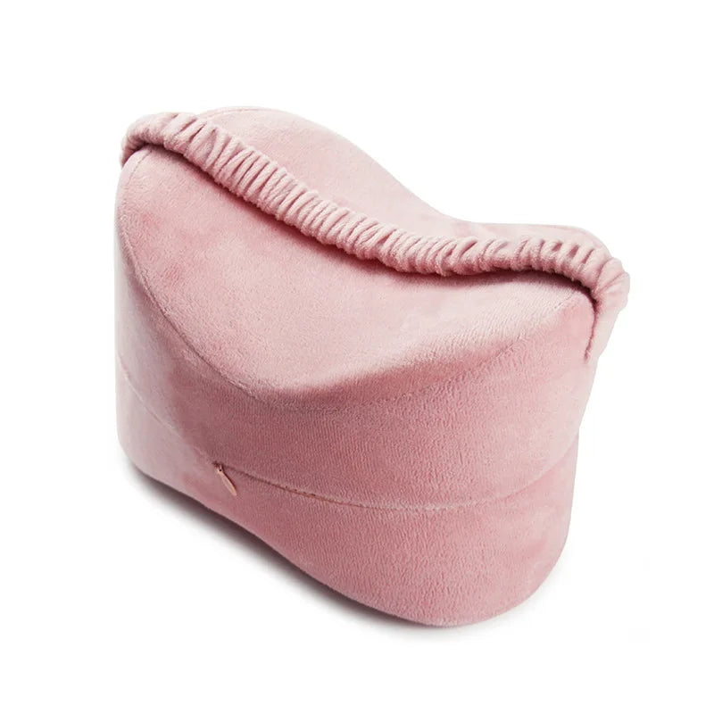 Knee Pillow for Side Sleepers with Memory Foam Support pink by HitMyNeed