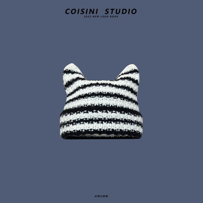Knitted Acrylic Cat Beanie Hat for Adults 1 by HitMyNeed